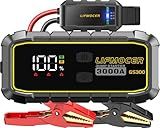 LIFMOCER GS300 Jump Starter - 3000A Car Battery Jump Starter for Up to 10.0L Gas and 8.0L Diesel Engines, 12V Portable Jump Box with Storage Case USB Quick Charge, and LCD Display