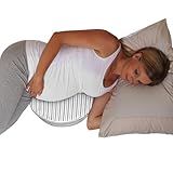Boppy Wedge Pregnancy Pillow - Compact Support Wedge Maternity Pillow for Back, Knees, Pelvic Floor at Home, Office & Travel with Washable Knit Cover - Gray Modern Stripe