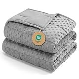 Kivik Breathable Weighted Blanket for Adults, 15 lbs Ultra Soft Minky Dot Heavy Blankets, Reversible Cooling and Warm Blanket for All Seasons, Machine Washable, 60"x80" Queen Size, Grey