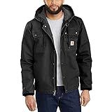 Carhartt Men's Relaxed Fit Washed Duck Sherpa-Lined Utility Jacket-Black-X-Large
