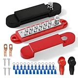 Avelis Bus Bar 12V 150A Power Distribution Block, 1/4 in Stud Terminal Buss Bar, Premium Power Junction Block for Solar Battery Wiring, Marine, Boat & Automotive