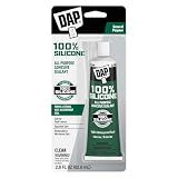 DAP All Purpose 100% Silicone Adhesive Sealant, Clear, 2.8 oz (7079800755)