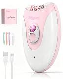 Epilator for Women - Cordless Rechargeable Facial Epilator for Hair Removal on Face, Legs, Bikini, Underarms - Electric Hair Remover with 36 Tweezers & LED Light, Gentle 2-Speed