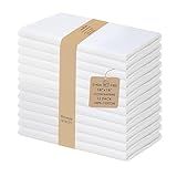 Urban Villa Cloth Napkins White Dinner Napkins Set of 12 (18X18 Inches) 100% Cotton Absorbent Washable Durable Reusable Ideal for Hotel Collection Farmhouse Party Thanksgiving Fall Dinner Napkins