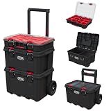 Keter Stack N Rolling Tool Box Modular Storage System 3 Piece