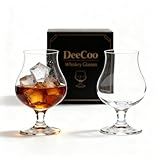 DeeCoo 2 Pack Crystal Whiskey, Bourbon, Scotch Glasses, Wine Tasting Glasses 7 oz, Shot Glasses Set, Old Fashioned Brandy Snifter Glass for Liquor Tequila Gin Cognac Vodka Cocktai, Gift for Men Father