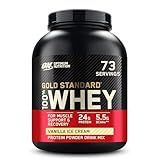 Optimum Nutrition Gold Standard 100% Whey Protein Powder, Vanilla Ice Cream, 5 Pound (Packaging May Vary)