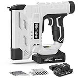 BIELMEIER 20V Nail Gun Battery Powered, 18 Gauge 2 In 1 Cordless Brad Nailer Stapler for Upholstery and Carpentry, Electric Staple Gun Includes a 2.0Ah Battery, 1590Pcs Staples and Nails