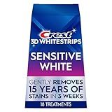 Crest 3D Whitestrips Sensitive White – Teeth Whitening Kit, 18 Treatments, Each with 1 Upper/1Lower, 36 Strips – Crest 3DWhite Teeth Whitening Strips