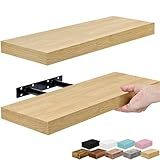 Sorbus Floating Shelves for Wall – 16 Inch Floating Shelf for Kitchen, Bedroom, Living Room, Bathroom, Home & Wall Decor - Mounted Bathroom Shelves with Invisible Brackets (Maple Wood, 2 Pack)