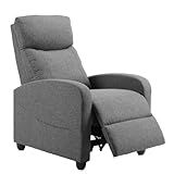 Sweetcrispy Recliner Chair Fabric Recliner Sofa No Massage, Home Theater Seating with Lumbar Support, Adjustable Push Back Overstuffed High-Density Sponge Reclining for Living Room, Slate Gray