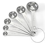 TILUCK Stainless Steel Measuring Spoons Set,Kitchen Gadgets for Cooking & Baking,Set of 6