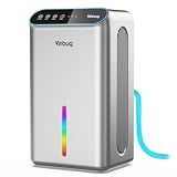Dehumidifier for Home (98 OZ, 1000 sq ft), Small Quiet Dehumidifiers with Drain Hose, Auto Shut-Off, Sleep Mode, 3 Timer Modes, for Bedroom, Bathroom, Basement (CT6-Gray)