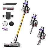 Cordless Vacuum Cleaner, 550W 45KPA 70Mins Self-Standing Vacuum Cleaners for Home, Stick Vacuum Cordless with Wall Mount Charging, LED Display, Upgraded Roller Brush for Carpet,Pet Hair,Hardwood Floor