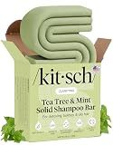 Kitsch Clarifying Tea Tree & Mint Shampoo Bar Soap - Made in USA, 3.5 oz