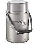 THERMOS Stainless King Vacuum-Insulated Food Jar with 2 Storage Container Inserts, 47 Ounce, Matte Stainless Steel