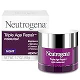 Neutrogena Triple Age Repair Night Cream, 1.7oz Jar, Anti-Aging Face Cream, Face Moisturizer For Women & Men, Hydrating Night Face Moisturizer for Even Skin Tone & Firming, Vitamin C