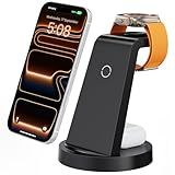 3 in 1 Charging Station for iPhone, Wireless Charger for iPhone 17 16e 16 15 14 13 12 11 X Pro Max & Apple Watch - Wireless Charging Station for AirPods 4 3 Pro