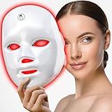 gelpal 7-1 Colors LED Facial Skin Care Mask,Red Light Mask for Face, LED Facial Mask Light,Salon or Home,White.