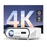4K Daytime Projector HDR10+ 1800 ANSI Smart Home Theater Projector with WiFi6 & Bluetooth NFC, 38W Speakers, Android 11.0, HDMI 2.1 ARC USB, 350" Screen for Outdoor Movie/Presentation/Church/Artwork