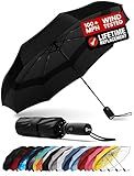 Repel Windproof Travel Umbrella - Compact & Withstands Winds up to 100MPH, Strongest Premium Auto Folding Umbrella for Rain and Sun - Durable, Light & Portable for Women & Men, Fits Backpack & Cars