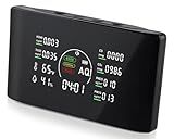 10 in 1 Indoor Air Quality Monitor with Portable Sensors for CO2, PM2.5, Temperature & Humidity,VOC Sensor and AQI,Accurate Formaldehyde,CO2 Detector Monocular,Suitable for Home,Black E1