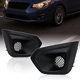 Fog Light Cover for 12-14 Subaru Impreza Matte Black Driver&Passenger Side