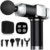 CAMEFER Deep Tissue Massage Gun, Portable Percussion Electric Muscle Massager for Pain Relief, Handheld Massagers with 30 Speeds & 6 Attachments for Back and Neck, Gifts for Men Women