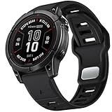 Negatta Compatible with Garmin Fenix 8 51mm 7X 6X 5X Watch Band - 26mm Quickfit Silicone Replacement Strap for Fenix 7X 6X Pro/5X Plus/3/3 HR/Instinct 2X 3 50mm /Enduro/Quatix/Tactix/Epix Pro, Black
