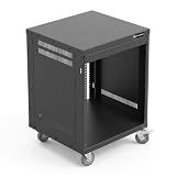 AxcessAbles 12U Network Rack with Wheels - 500lb Capacity, 18" Depth | 19-Inch Open Frame AV Rack Case with 3” Caster Wheels | Screws, Spacer, Tool Included