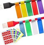 270 PCS Tear Resistant Cable Labels, 9 Colors Waterproof Cable Tags Wire Labels for Management, Cord Label Can Write On, Self Adhesive Wire Label Printable for Laser Printer and Handwriting