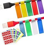 270 PCS Tear Resistant Cable Labels, 9 Colors Waterproof Cable Tags Wire Labels for Management, Cord Label Can Write On, Self Adhesive Wire Label Printable for Laser Printer and Handwriting