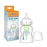 Dr. Brown's Natural Flow Anti-Colic Options+Wide-Neck Baby Bottle, 5 oz/150 mL, Level 1 Nipple, 1-Pack, 0m+
