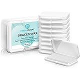 Braces Wax White 10 Pack. Dental Wax for Braces & Aligners, Unscented & Flavorless - 50 Premium Orthodontic Strips Food Grade Fresh Knight