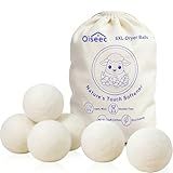 Wool Dryer Balls 6-Pack XL - Natural Reusable Laundry Fabric Softener, Reduces Wrinkles & Drying Time, Hypoallergenic, Leaves Fabrics Naturally Soft and Fluffy