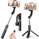 Coovoamae Gimbal Stabilizer for Smartphone, 1-Axis Auto Balance Handheld Gimbal, 360° Rotating Extendable Selfie Stick Tripod, Wireless Remote Control for iPhone Android Travel Vlogging TikTok YouTube