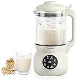 VegBlnd 40OZ Nut Milk Maker Machine, 7-in-1 Glass Plant-Based Soy Milk Machine with 12 3D Blades, Oat, Almond & Juice Modes, Auto Clean, Timer – For Healthy Homes