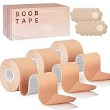 Seconds Countdown 3 Pcs Boob Tape for Breast Lift - BoobTape with 10 Pcs Pastie,Body Tape for Women Invisible Breast Bra Tape Beige