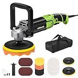 WorkBless Buffer Polisher, 1600W 6"/7" Rotary Car Polisher with 7-Speed(1600-3500 RPM), Car Buffers and Polishers Kit for Cars, Boats, Floors, Furniture