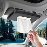 BANCHELLE Car Tissue Holder PU Leather for Sun Visor, Backseat, Car Door or Front Headrest (Black)