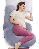 Momcozy Original F Shaped Pregnancy Pillow with Adjustable Wedge Pillow