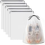 Clear Shoe Bags for Travel 5 PCS, Drawstring Travel Shoe Bags for Packing