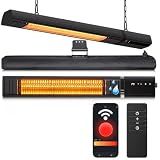 Sundate 1500W Infrared Patio Heater, WiFi App, 9 Heat Levels, 24H Timer