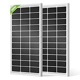 ECO-WORTHY 2pcs 100 Watt Solar Panels Monocrystalline Solar Panel for 12V/24V Battery RV Marine Boat and Other Off-Grid Applications, 2-Pack 100W