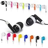 Hengliyuan 100 Pack Bulk Kids Earbuds for Classroom,Wired in-Ear Class Set,Wholesale Wired Stereo in Ear Student Ear Buds with 3.5 mm Jack,Individually Bagged(HLY101)