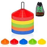 CLEAN PIONEER 60 Pack Agile Soccer Cones with Portable Bags & Brackets