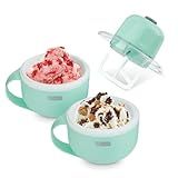 Dash My Mug Ice Cream Maker - Makes Single Serving of Gelato, Frozen Yogurt, Sorbet & More - Easy to Clean & Use - Aqua, 2 Bowls