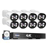 Hiseeu 4K Wired Security Camera System with Smart Color Night Vision