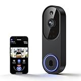 Lunelyx 1080P Wireless Video Doorbell Camera, Outdoor Surveillance Cameras, FHD Live View, Cloud Storage, AI Human Detection, Instant Alert, Night Vision, Two Way Audio, 2.4G WiFi Only