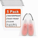 BOFOHO 5 Pack Clear Shoe Bags for Travel Essentials Reusable Storage